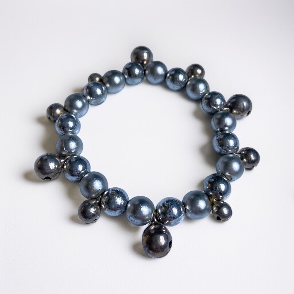 Silver Bell Dangle Stretch Bracelet CC